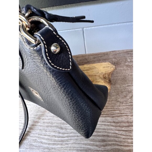 Dooney & Bourke Black Pebble Leather Satchel Crossbody Bag Top Handle Purse - Picture 10 of 10